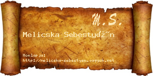 Melicska Sebestyén névjegykártya